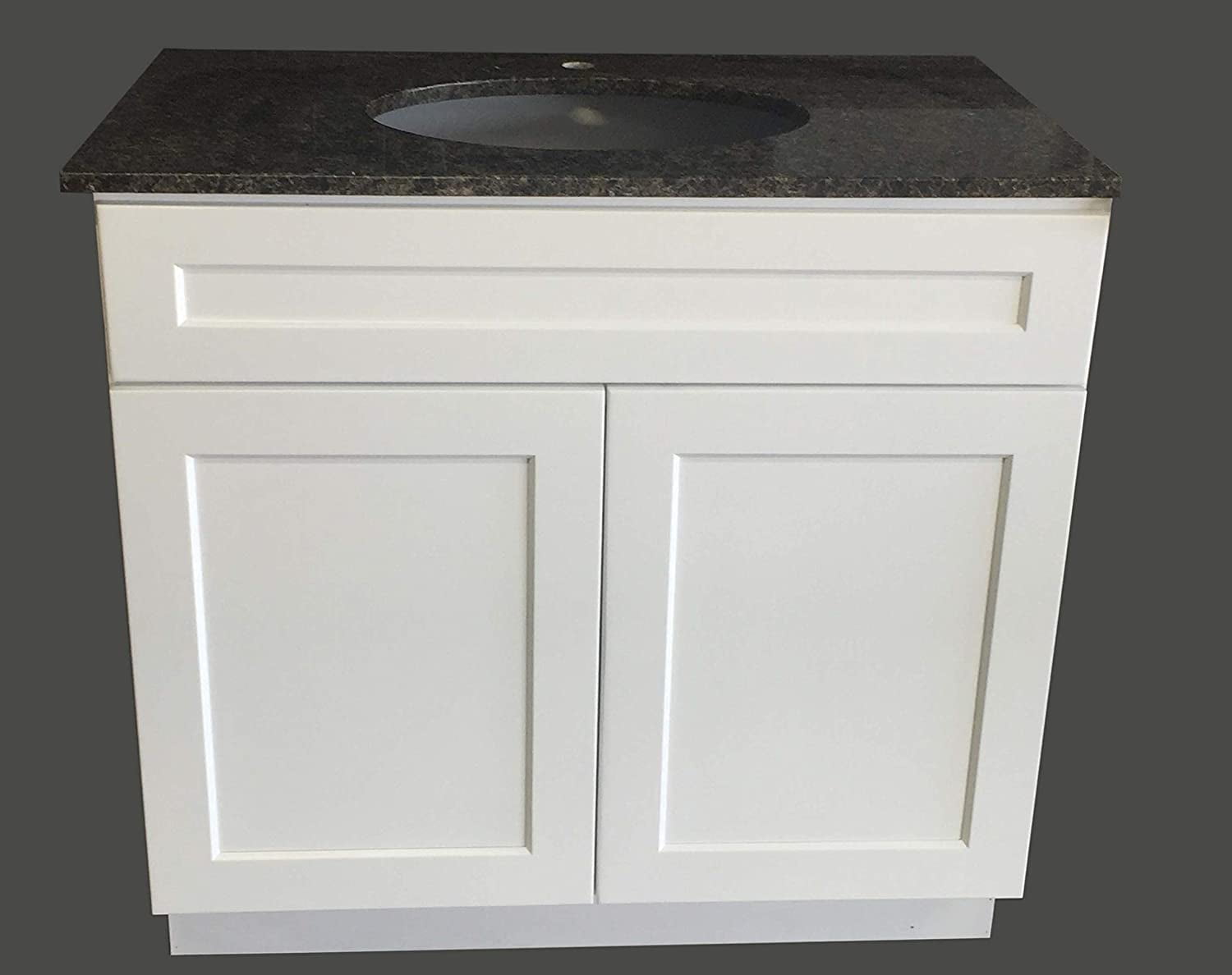 30" Wide x 21" Deep New White Shaker SingleSink Bathroom Vanity Base