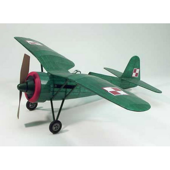 30" Wingspan PZL P11c Rubber Pwd Aircraft Laser Cut Kit
