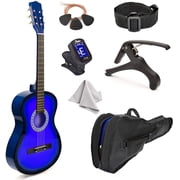 Master Play 30" Classical Guitar Kit for Kids Beginners, Acoustic Linden Wood Guitar with Case & Accessories Starter Kit Blue Gradient