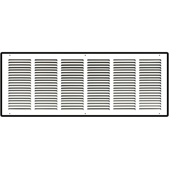 30" X 12" Steel Return Air Grille | HVAC Vent Cover Grill for Sidewall and Ceiling, White | Outer Dimensions: 31.75"W X 13.75"H for 30x12 Duct Opening