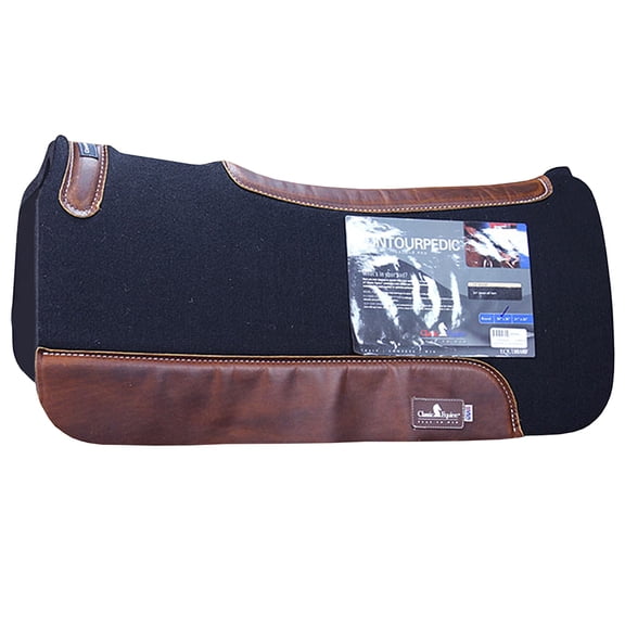 Classic Equine Contourpedic Saddle Pad - Black 30x30 - Superior Comfort