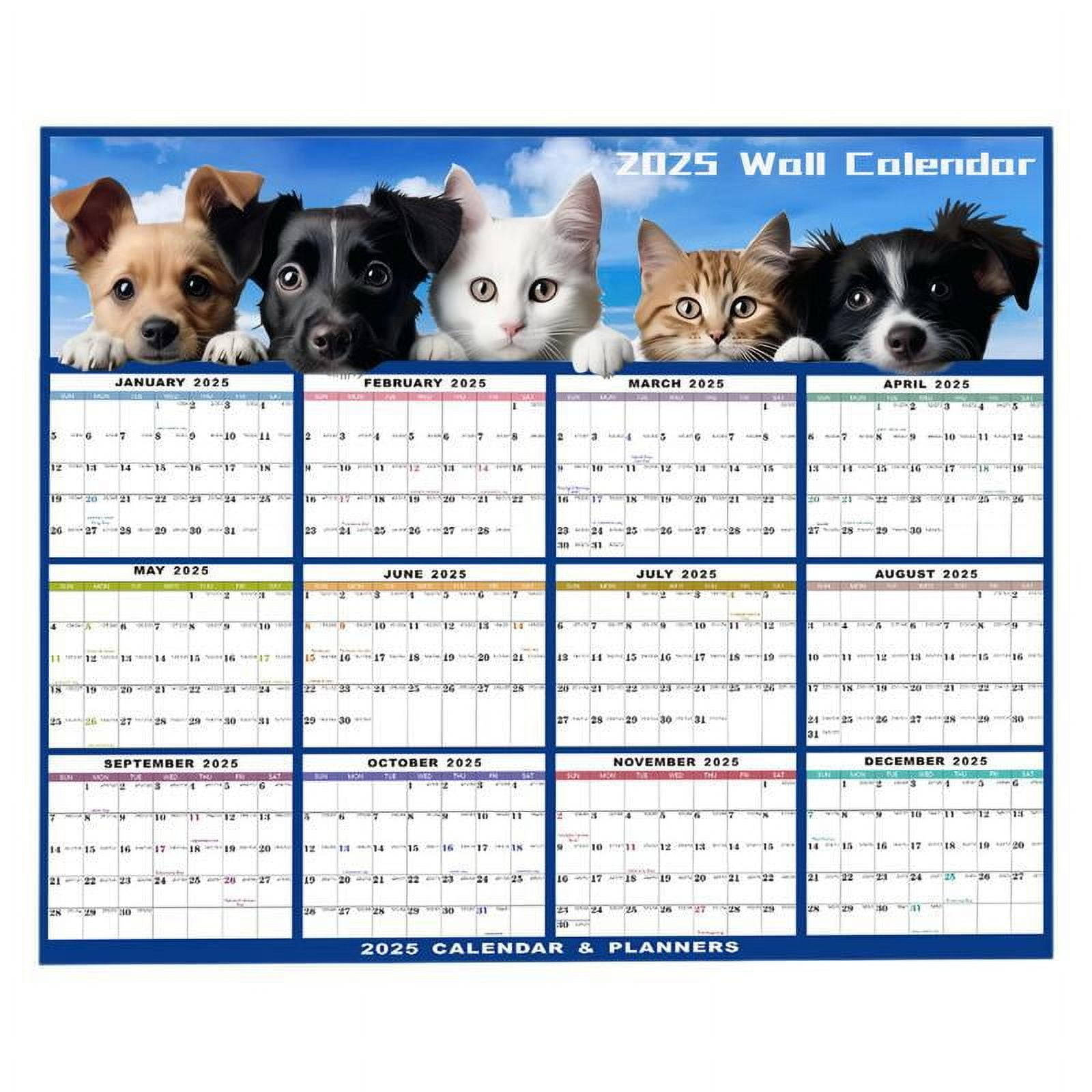 30" X 36" 2025 Wall Calendar Erasable Large & Laminated 12 Month Annual