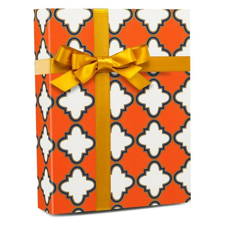 30 inch x 417' Casablanca Coral Gift Wrap by Paper Mart, Size: 417' x 30'' | Quantity of: 1, Orange