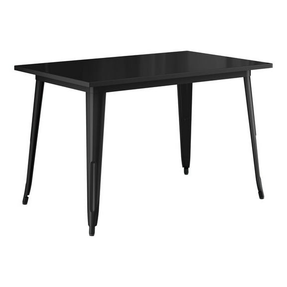 30'' X 48" Rectangular Black Metal Restaurant Patio Dining Table For Indoor or Outdoor Use