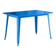 thumbnail image 1 of 30'' X 48" Rectangular Blue Metal Restaurant Patio Dining Table For Indoor or Outdoor Use, 1 of 7