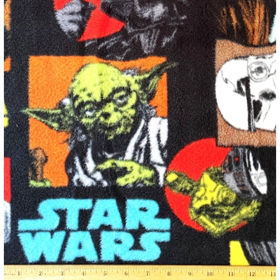 30" X 58" - Star Wars R2D2 C3PO Darth Vader & More Fleece Fabric (Great for Making a Throw Blanket, Sewing, Craft Projects, Throw Pillows & More) 30 inches X 58 Inches
