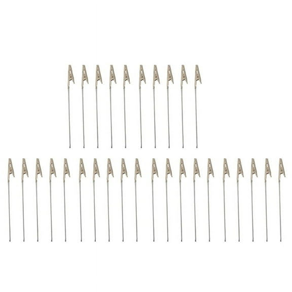 30 X Crocodile Metal Clips with Wire Stalk Alligator Clamps for Memo Note Card Holders