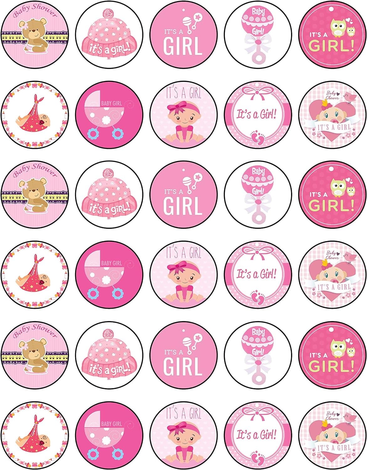 30 Edible Cupcake Toppers – Winter Princess Party Wafer Paper Decorations For Cakes & Desserts