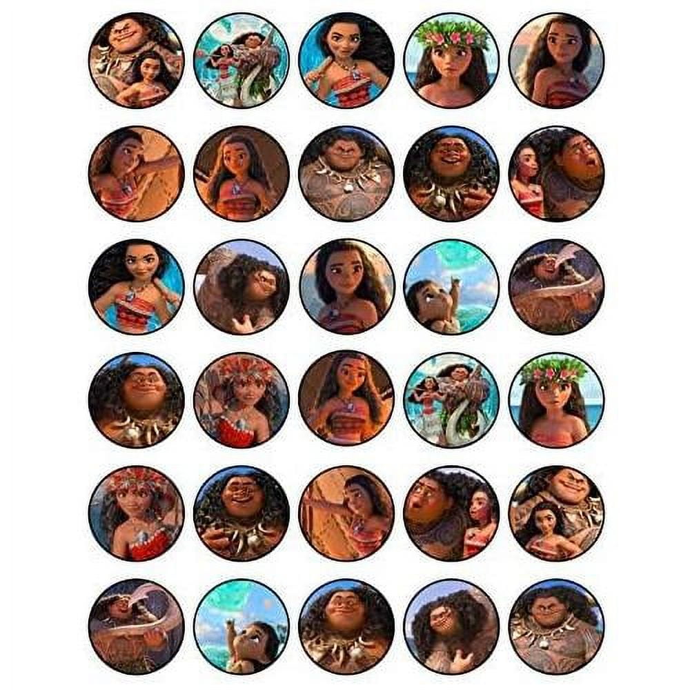 30 X Edible Cupcake Toppers Themed Of Moana Collection Of Edible Cake