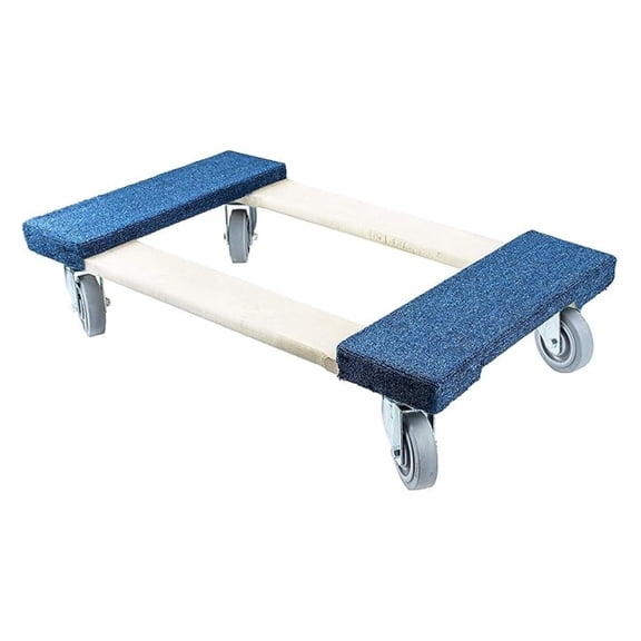 30"X17" Hardwood Furniture Dolly, 1200lbs Capacity Blue Carpet Dolly with 4" Solid Wheels