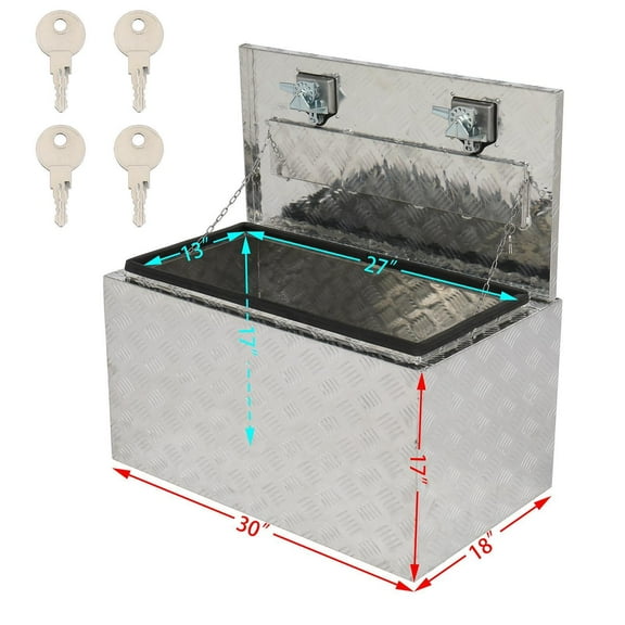 30"X18"X17 Aluminum Tool Box Trailer Truck/Pickup Underbed Storage Underbody