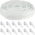 thumbnail image 1 of 30 Yards #5 Nylon Coil Zipper Tape with 30 Metal Slider Pulls - White, 1 of 1