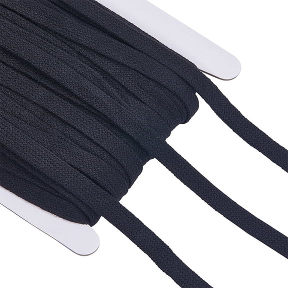 30 Yards Flat Drawstring Cord Black Draw String Replacement Rope Soft Polyester Cords Roll Ribbon Knit Sweatpants Garment Accessories