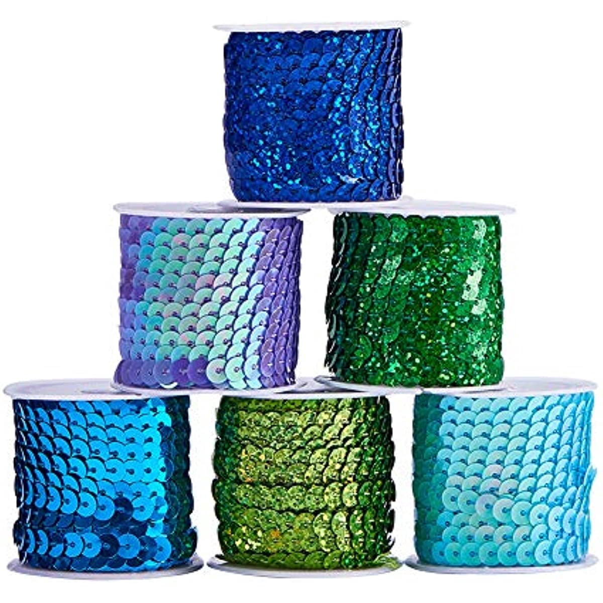 PH PandaHall 6mm Flat Sequin Strip Trim - 100 Yards Sparkly White Paillette String For Crafts - View #2