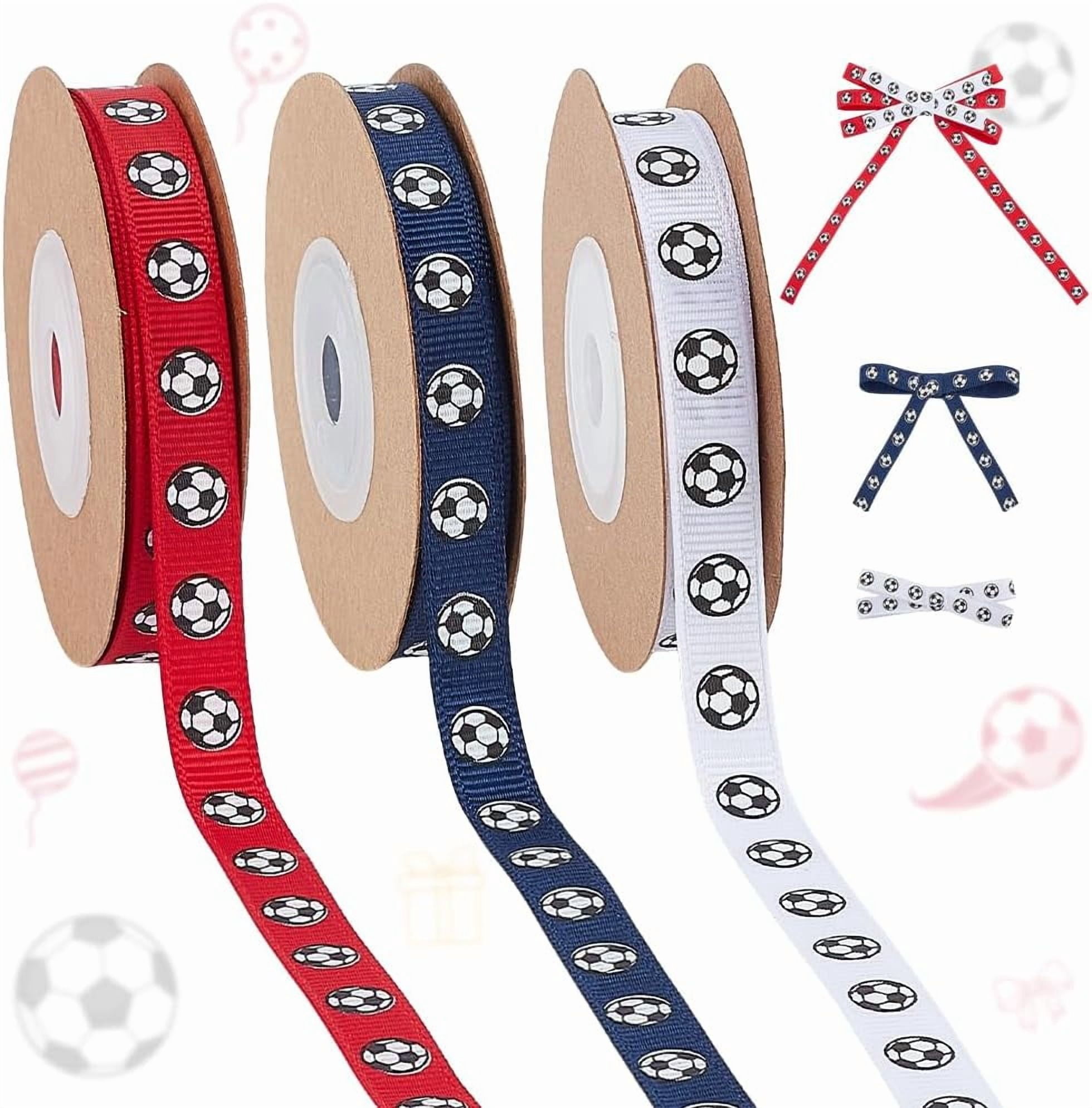 30 Yards Soccer Ribbons 3/8 inch Grosgrain Ribbons Sport Themed Ribbons ...