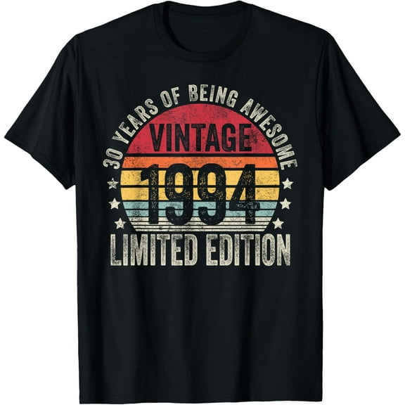 30 Year Old Gifts Vintage 1994 Limited Edition 30th Birthday T-Shirt mens t shirt，black，women，funny，misfits，men，journey