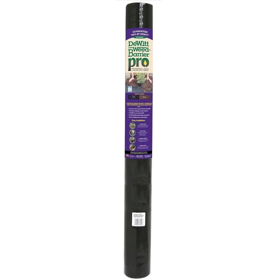 30 Year Professional Weed Control Fabric, 3 oz, Black, 4' x 100' - Heavy-Duty, Tear-Resistant Landscape Barrier for Gardens, Pathways & Hardscaping, Water & Nutrient Permeable
