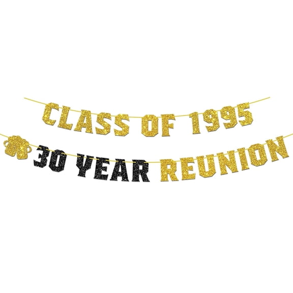 30 Year Reunion Class of 1995 Banner, Happy 30th Anniversary Classmates Party Photo Props Decortaios Supplies
