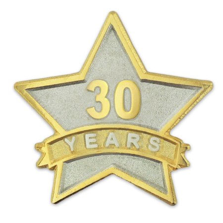 30 Year Service Award Star Corporate Recognition Dual Plated Lapel Pin