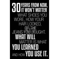 30 Years From Now Black Motivational, Unframed Standard Poster Wall Art Sold by Art.Com