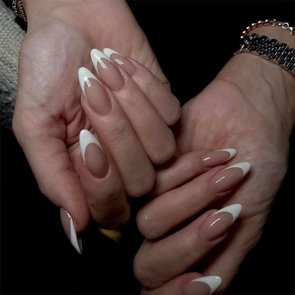 30 boxed nail pieces, pointed nail, advanced sense wearing nail, simple style French fake nail manicure, false nails