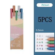30 colors Colorful Gel Pen Kawaii Push Sign Pens Hand account Journal Japan Cute Press Gel Pens 0.5mm School Office Stationery 5 color pen F