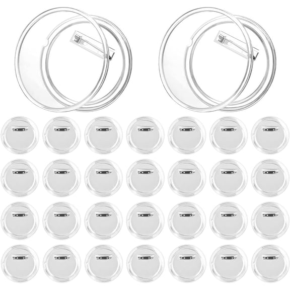 30 count 2.87 Inch Clear Button Pins, Make Your Own Buttons Custom Buttons Large Photo Buttones Pins Picture Design Button Badge for Craft Supplies, DIY Badges Pinss, School Projects