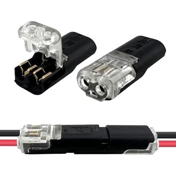 30 count 2-Pin Double Wire Plug-in Connector with Locking Buckle, No-Stripping Quick Splice Clips for 22-18 AWG LED Strip Light & Electrical , Tool-Free Secure Connection