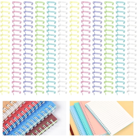 30 count Metal Double Loop Binding Wires Double Spiral Binding Ring Coil, 9/16" 23 Holes, 2:1 Pitch Cinch Binding Machine Wire for Teacher Student Document Notebook File Making (Iridescence)