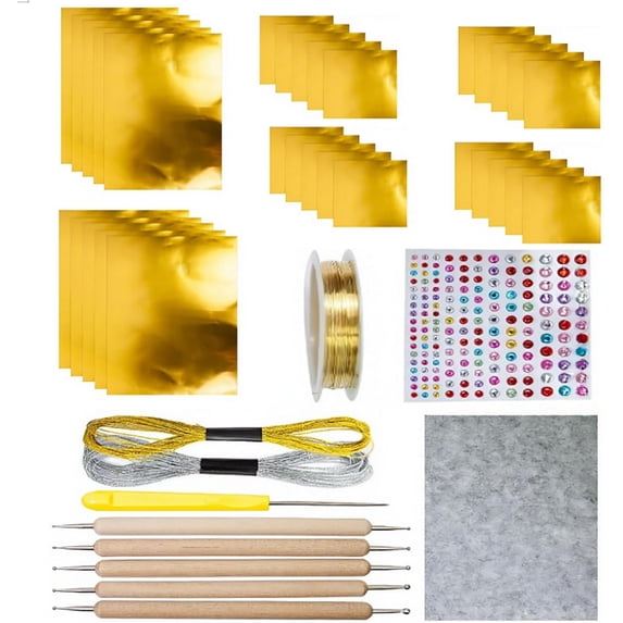 30 count Metal Embossing Foil Sheets Christmas Ornament DIY Kit / Tin ...