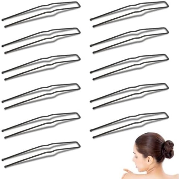 30 count U Shaped Hair Pins Metal Bobby Ballet Styling Pins for Women Girls and Hairdressing Salon Thick Thin Long Curly Hair Forks(Brown)