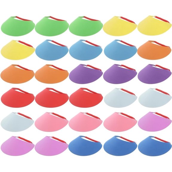 30 count  Visor Sun Protection Hat EVA Multicolor Summer Hats Elastic Sun Protection Hat for Golf Tennis