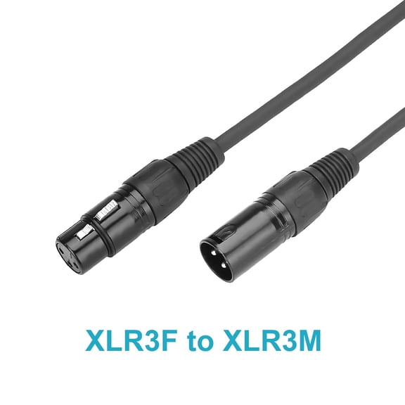 30 ft 3 Pin DMX Cable with Male/Female XLR Connector, DJ Stage Lighting Data Signal Wire