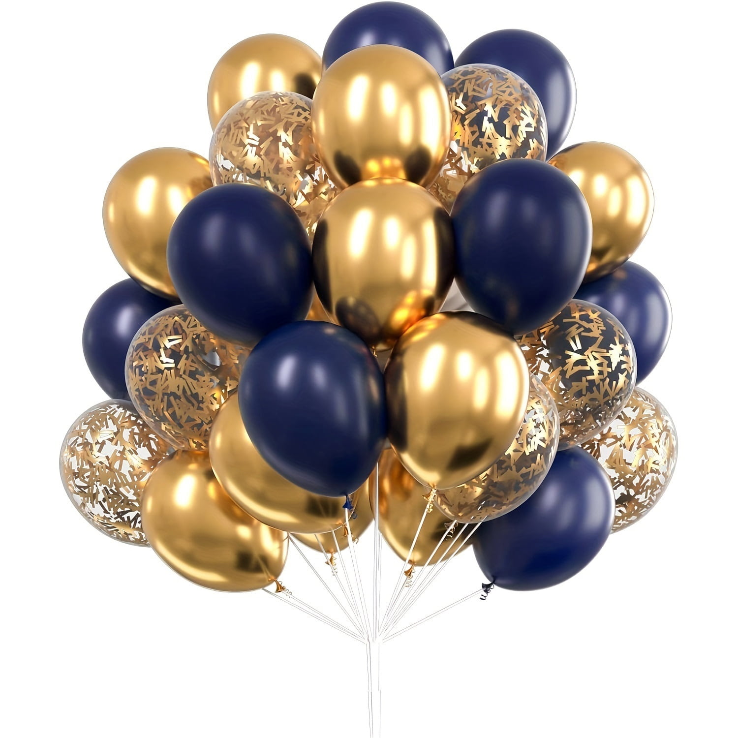 30 gold metallic balloons and pearl white latex balloons set, suitable for birthday wedding anniversary party decoration