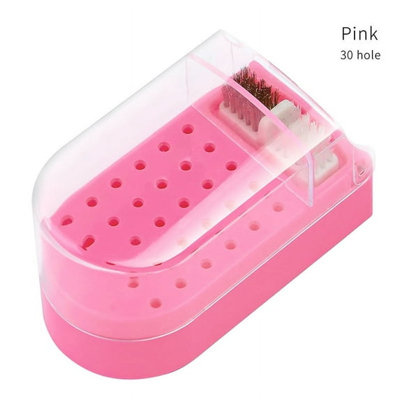 30-hole Nail Art Grinding Head Storage Box Drill Bit Storage Finishing Box Manicure Tools