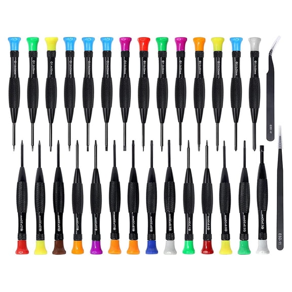 30 in 1 Torx Screwdriver Kit Magnetic Precision Set with Flathead Mini Screwdrivers ESD Tweezers