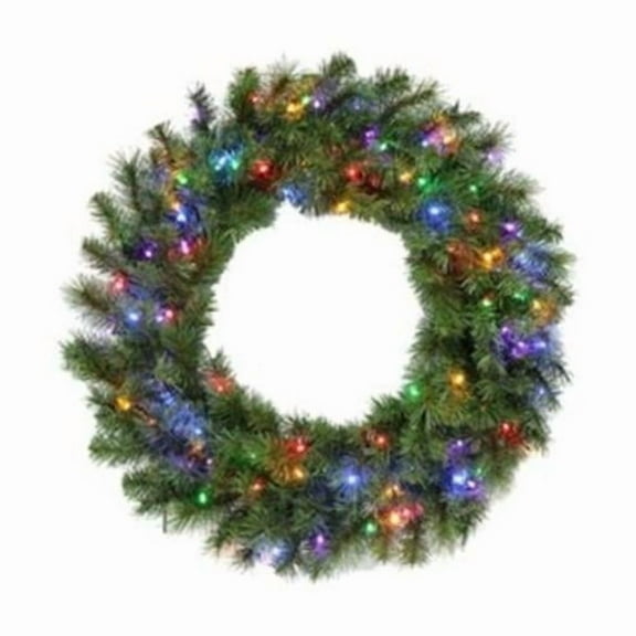 30 in. 100 Multi-Color LED Lights Christmas Wreath
