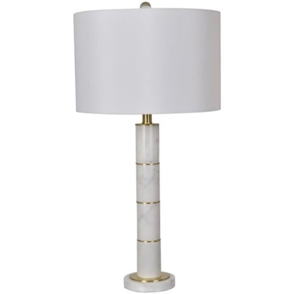 30 in. 150W Marble Column Table Lamp, Pack of 2