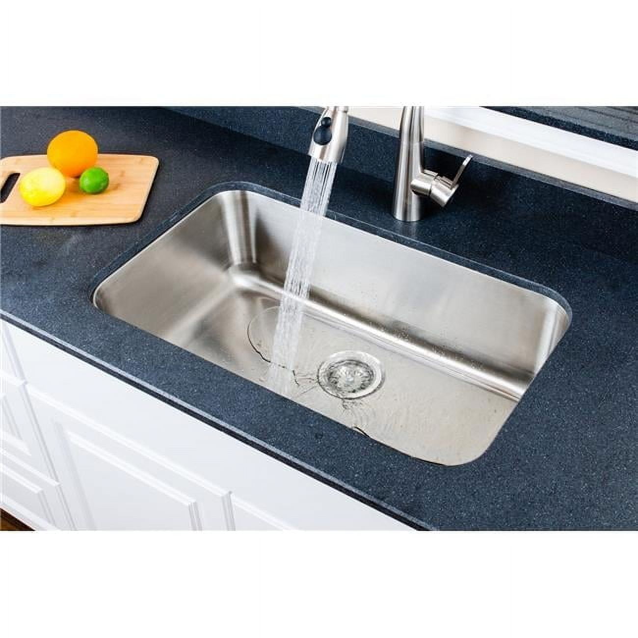 30 in. 16 Gauge Undermount Single Bowl Stainless Steel Kitchen Sink