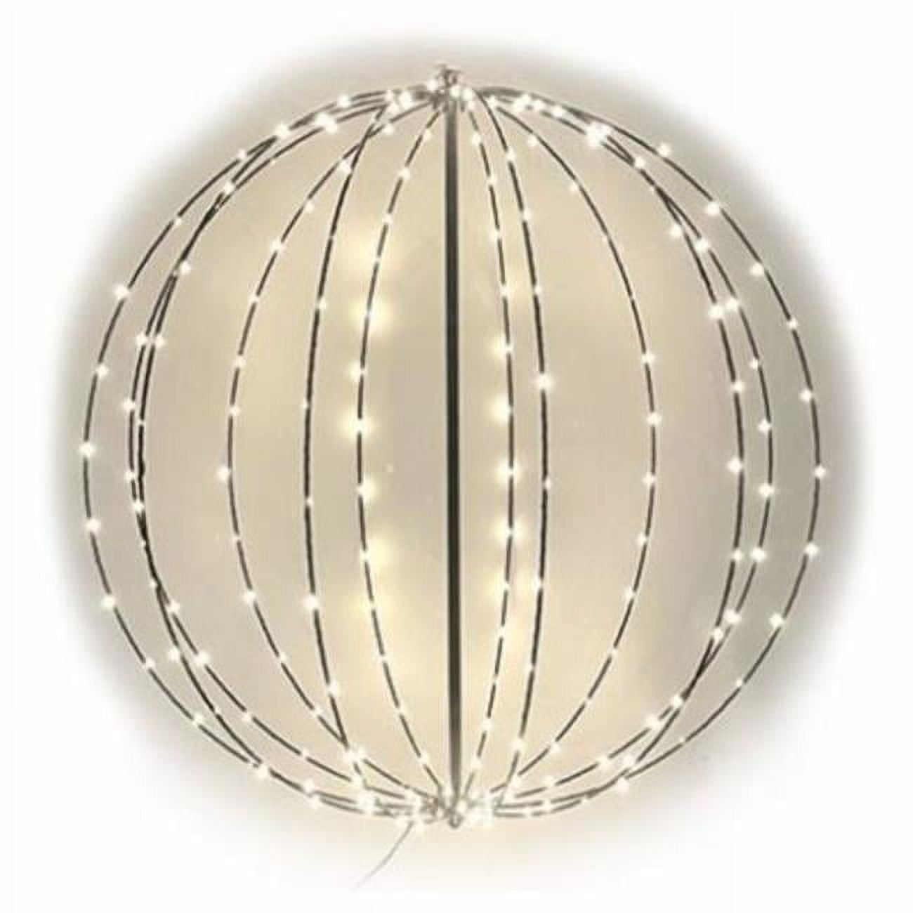 30 in. 3D LED Foldable Sphere Light, 180 Warm White Microdot Lights ...