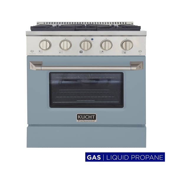 30 in. 4.2 cu. ft. Propane Gas Range with Convection Oven in Light Blue