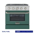 thumbnail image 1 of 30 in. 4.2 cu. ft. Dual Fuel Range Propane Gas Sealed Burners in Green., 1 of 13
