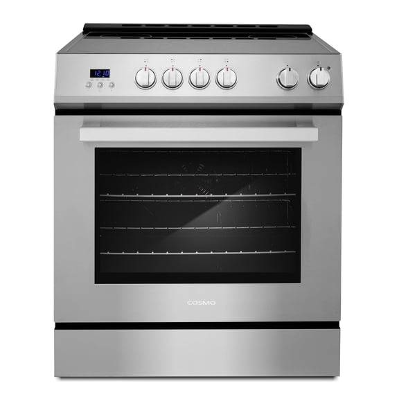 Cosmo 30 in. Stellar Collection 5.0 cu. ft. Electric Range with 4 Burner Glass Cooktop and Convection Oven in Stainless Steel