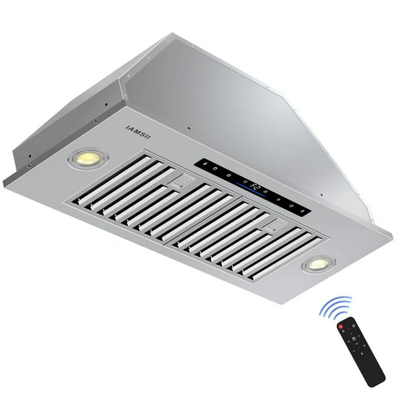 30 in. 900 CFM Convertible Insert Range Hood in Stainless Steel, with Remote Control and LED Light