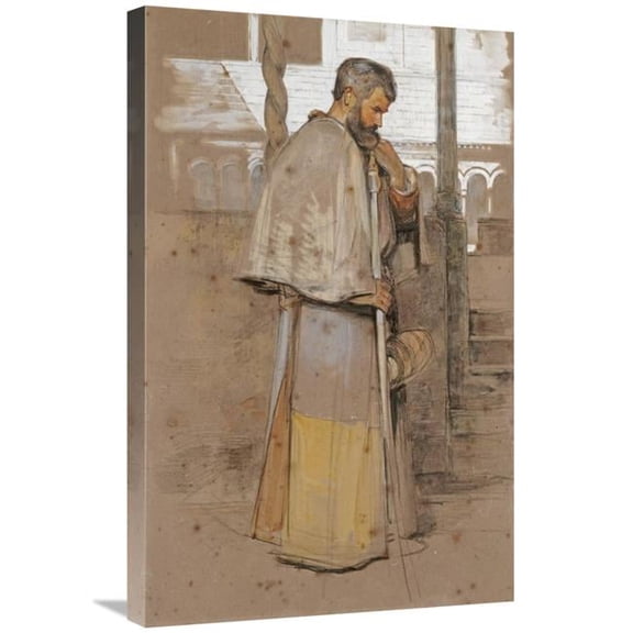 30 in. A Neapolitan Monk Art Print - John Frederick Lewis