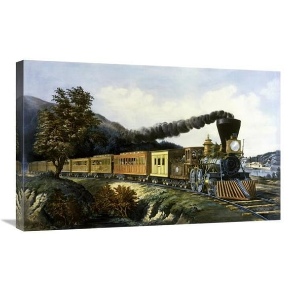 30 in. American Express Train Art Print - Currier & Ives