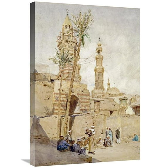 30 in. An Arab Street Scene, Cairo Art Print - Walter Tyndale