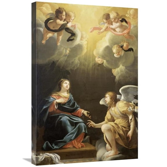 30 in. Annunciation Art Print - Simon Vouet