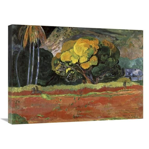 30 in. At the Foot of a Mountain - Fatata Te Moua Art Print - Paul Gauguin