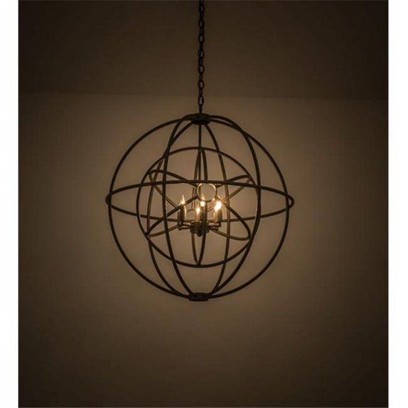 30 in. Atom Enerjisi 6 Light Chandelier, Timeless Bronze